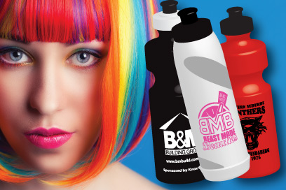 Water bottles printed in all colours
